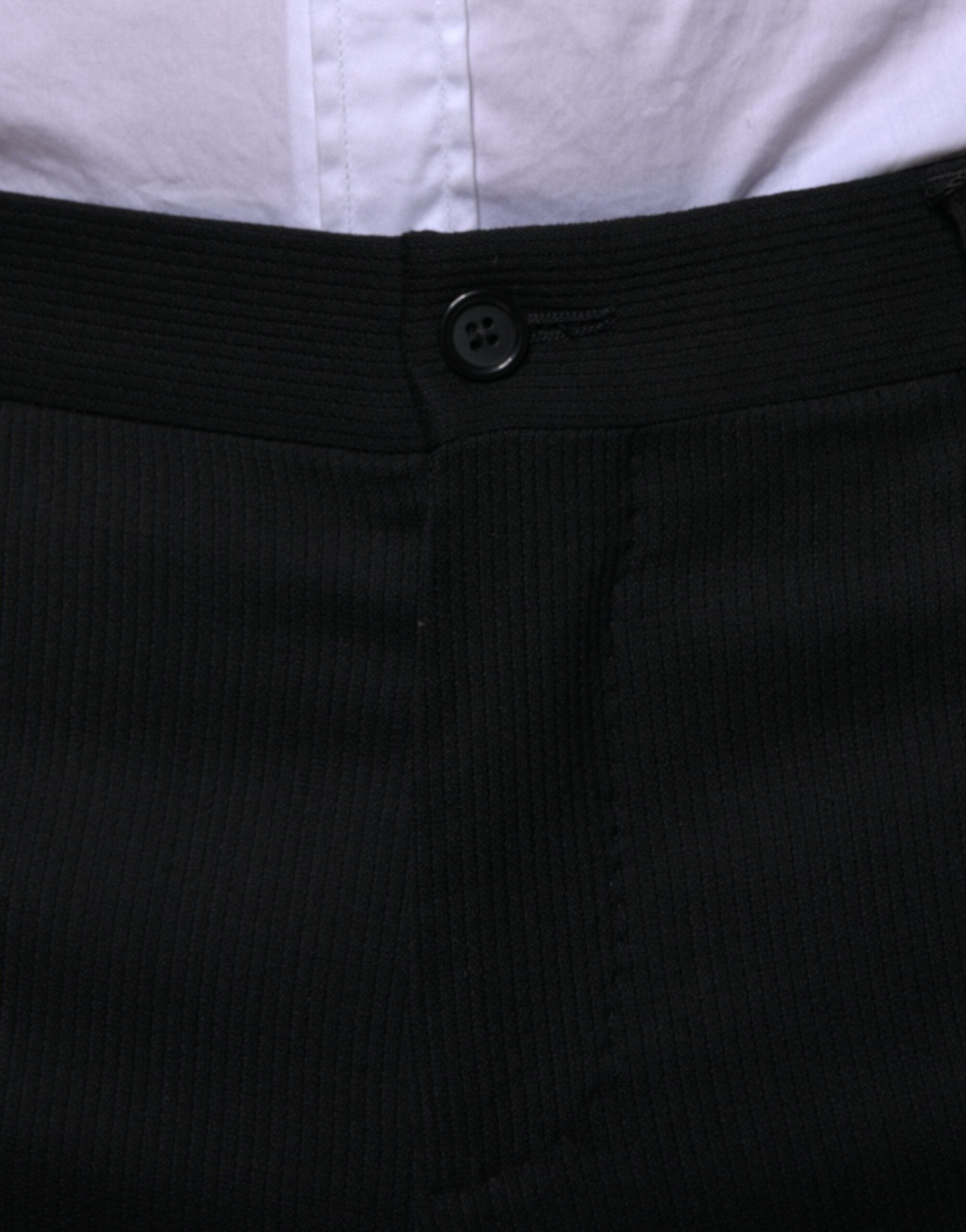 New Dolce & Gabbana Black Wool Skinny Formal Dress Pants