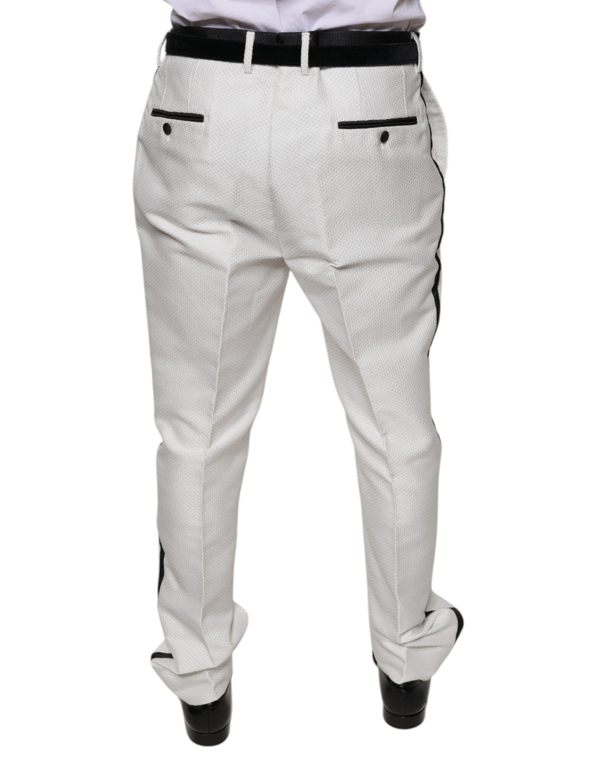 New Dolce & Gabbana White Formal Dress Pants