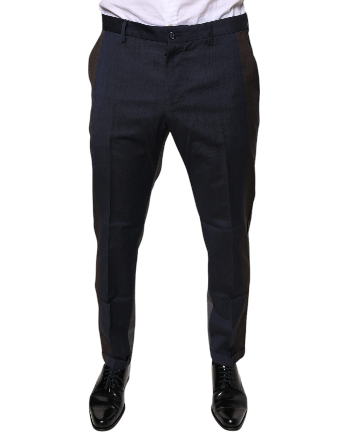 New Dolce & Gabbana Black Cotton Wool Formal Dress Pants