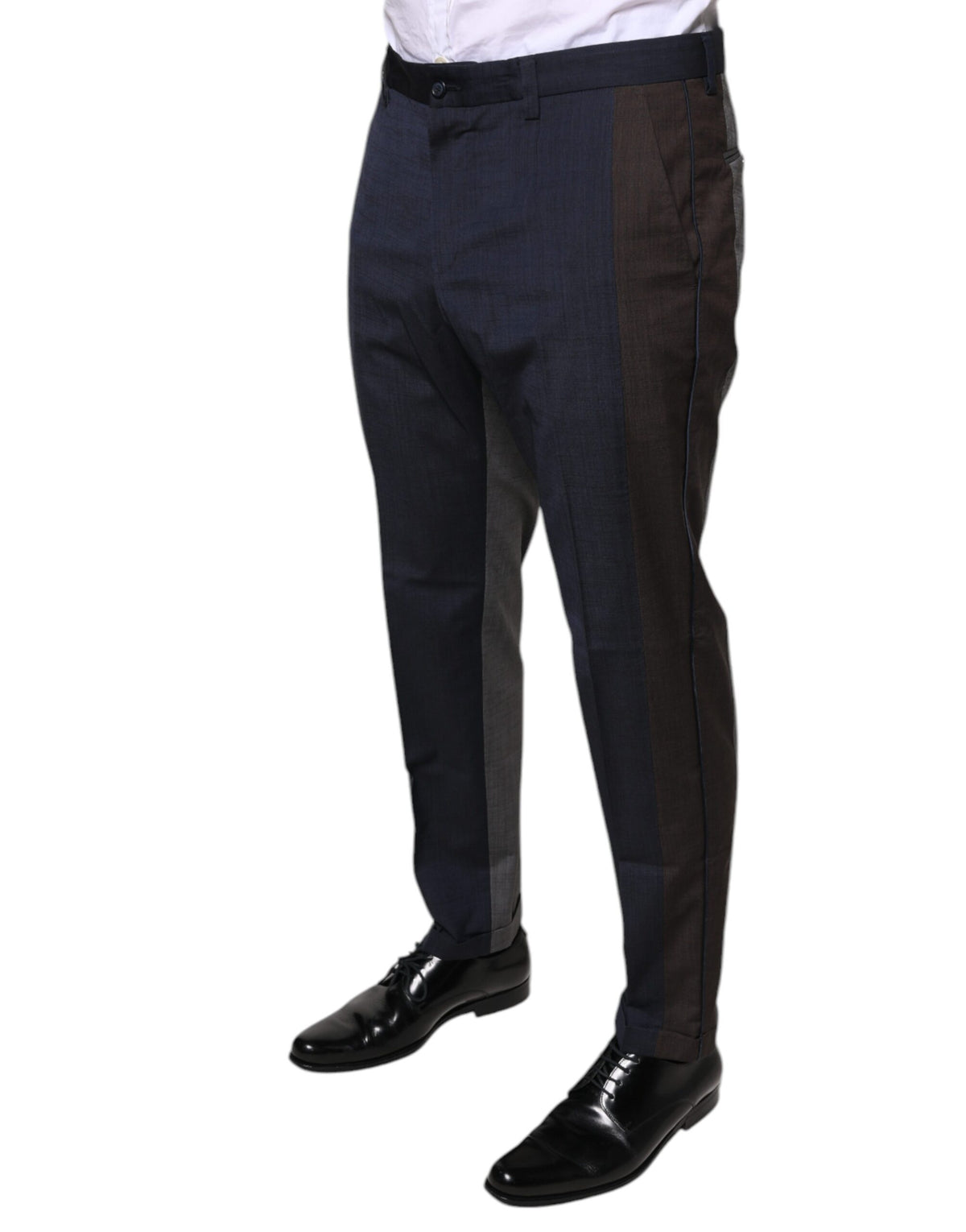 New Dolce & Gabbana Black Cotton Wool Formal Dress Pants