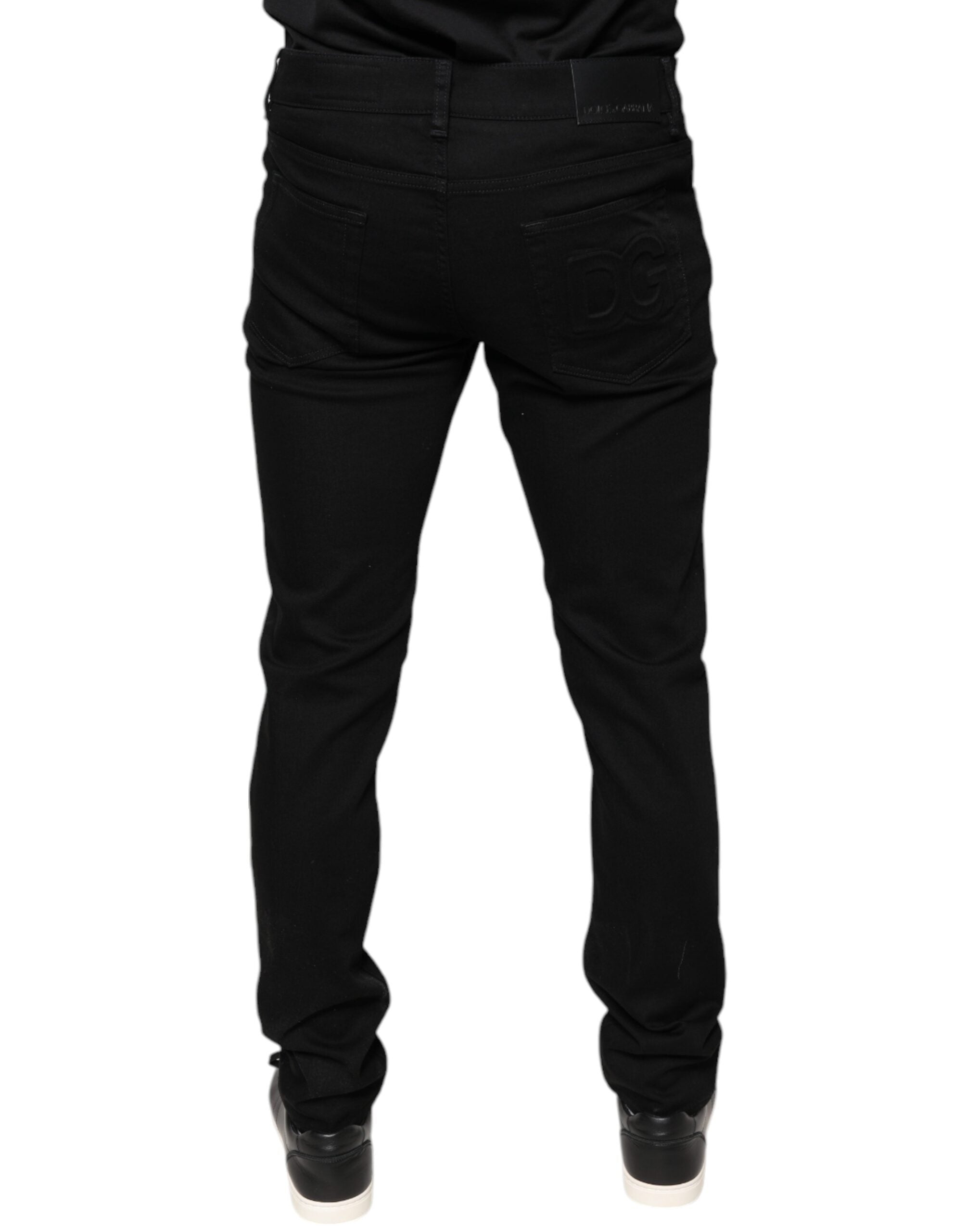 Pre-Owned Dolce & Gabbana Black Cotton Stretch Skinny Men Denim Jeans