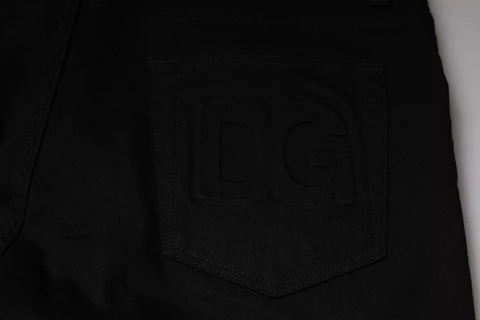 Pre-Owned Dolce & Gabbana Black Cotton Stretch Skinny Men Denim Jeans