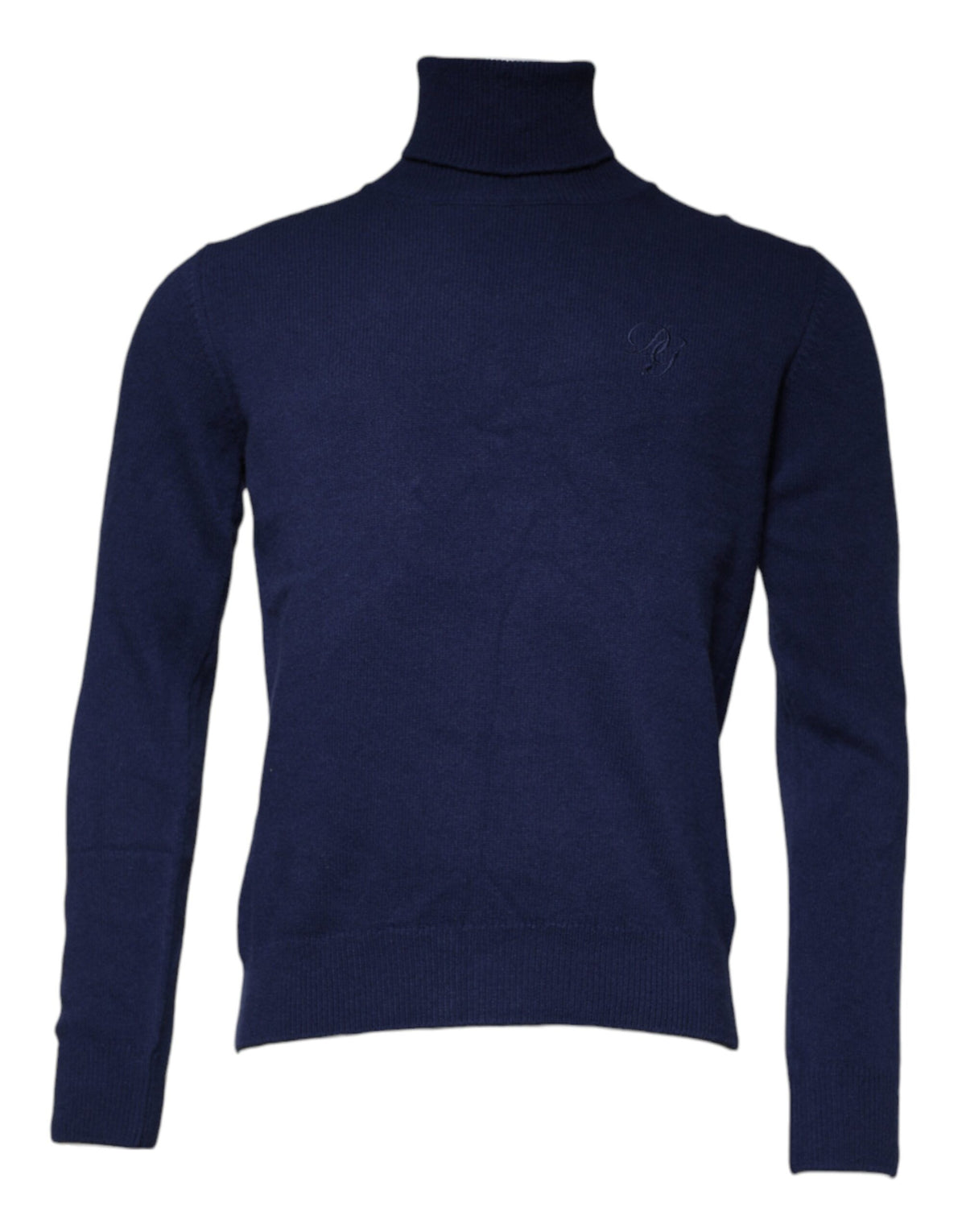 New Dolce & Gabbana Blue Wool Knit Turtleneck Pullover Sweater