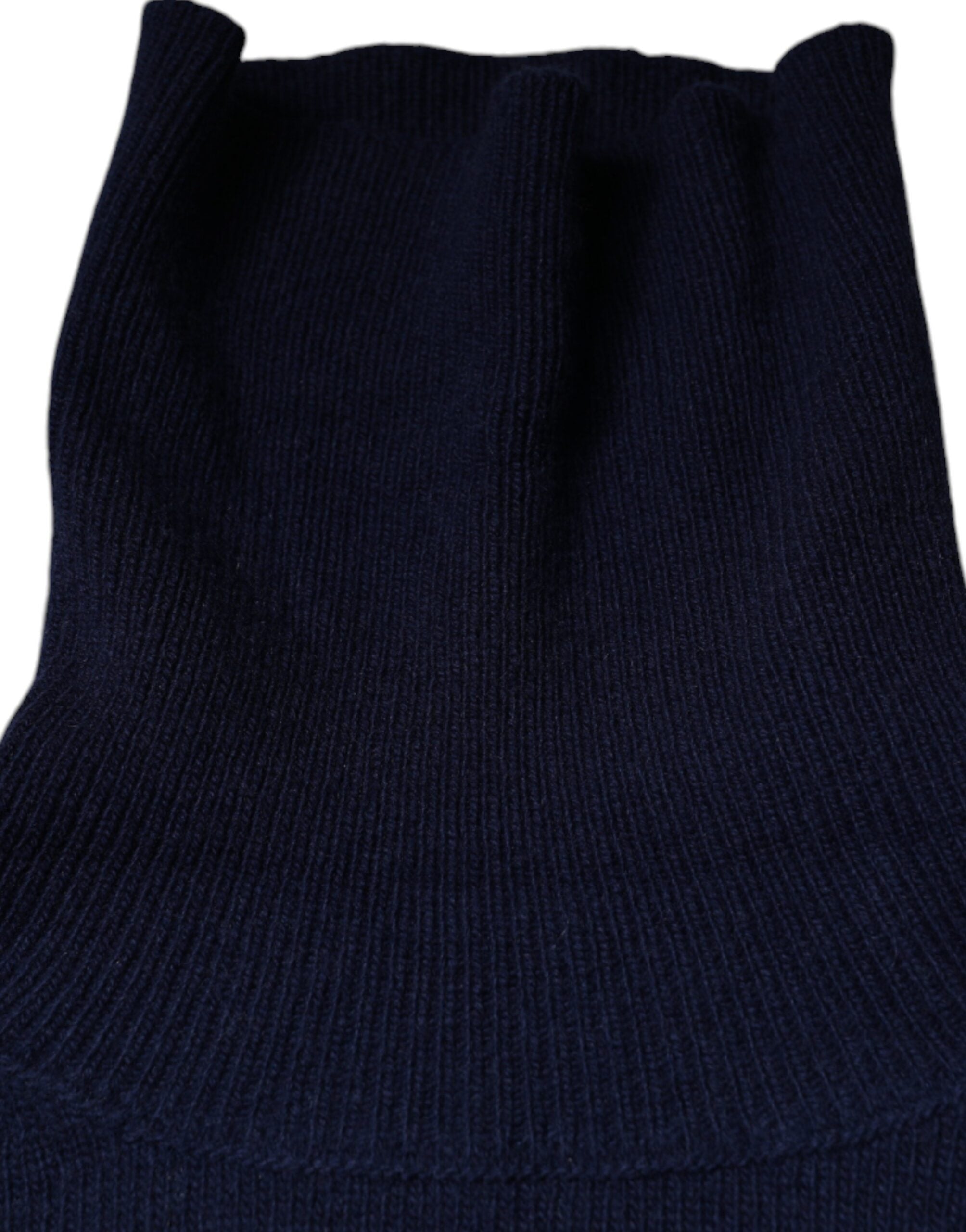 New Dolce & Gabbana Blue Wool Knit Turtleneck Pullover Sweater