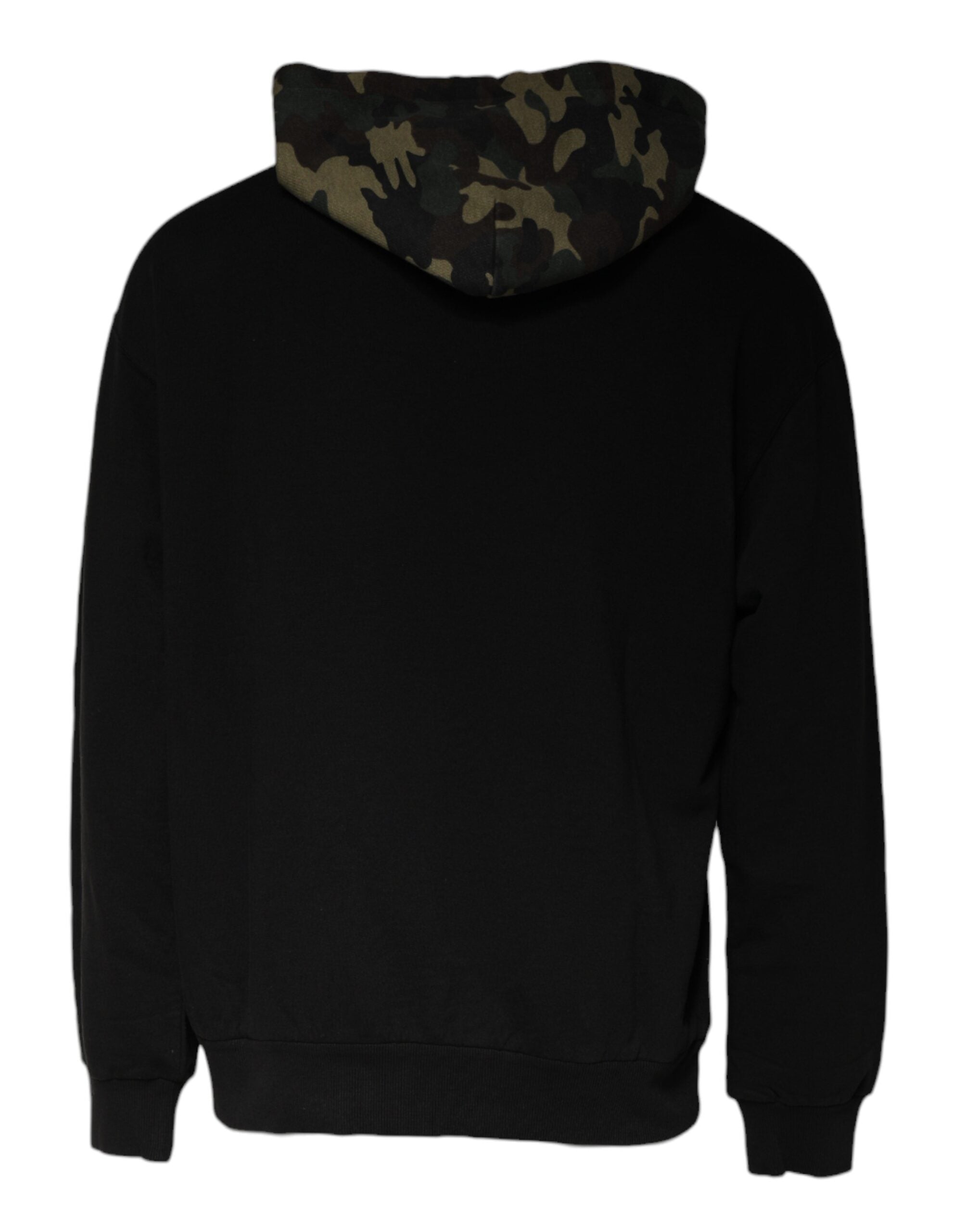 New Dolce & Gabbana Black Camouflage Hooded Sweatshirt Sweater