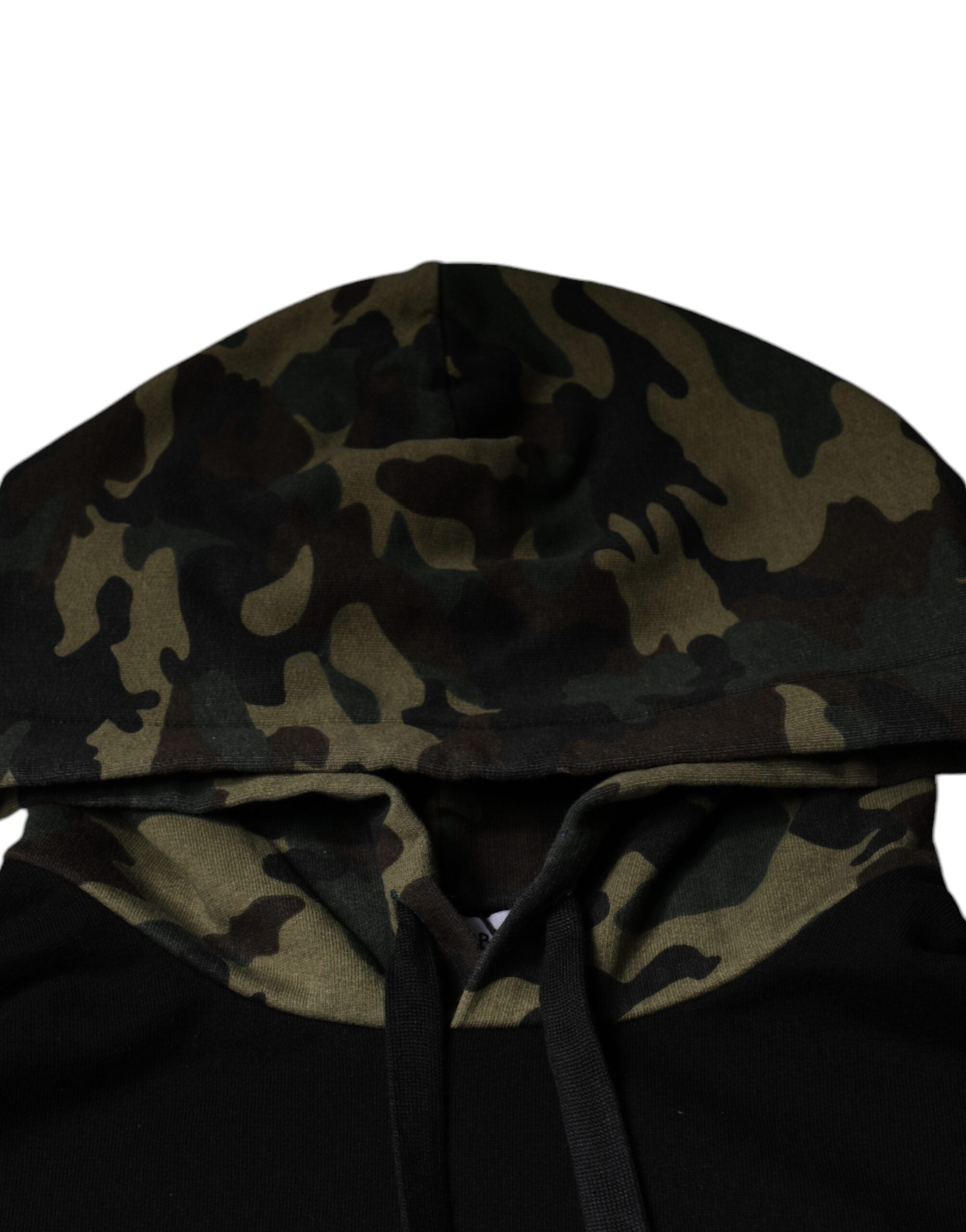 New Dolce & Gabbana Black Camouflage Hooded Sweatshirt Sweater