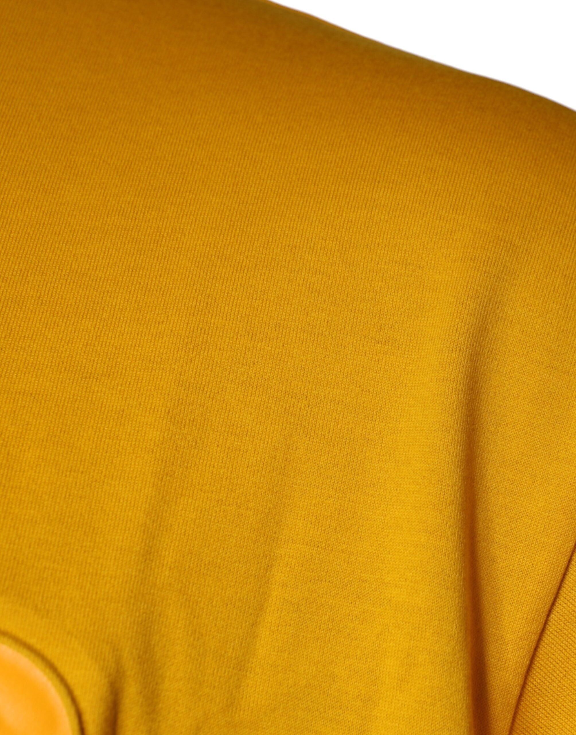 Dolce & Gabbana Mustard Emsed Logo Crew Neck T-shirt