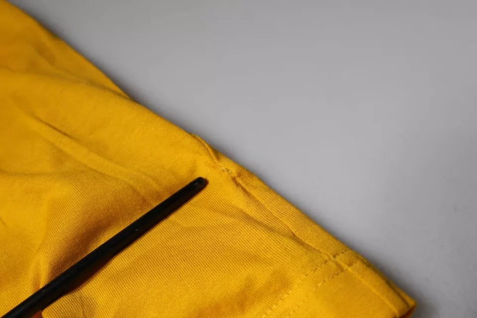 Dolce & Gabbana Mustard Emsed Logo Crew Neck T-shirt