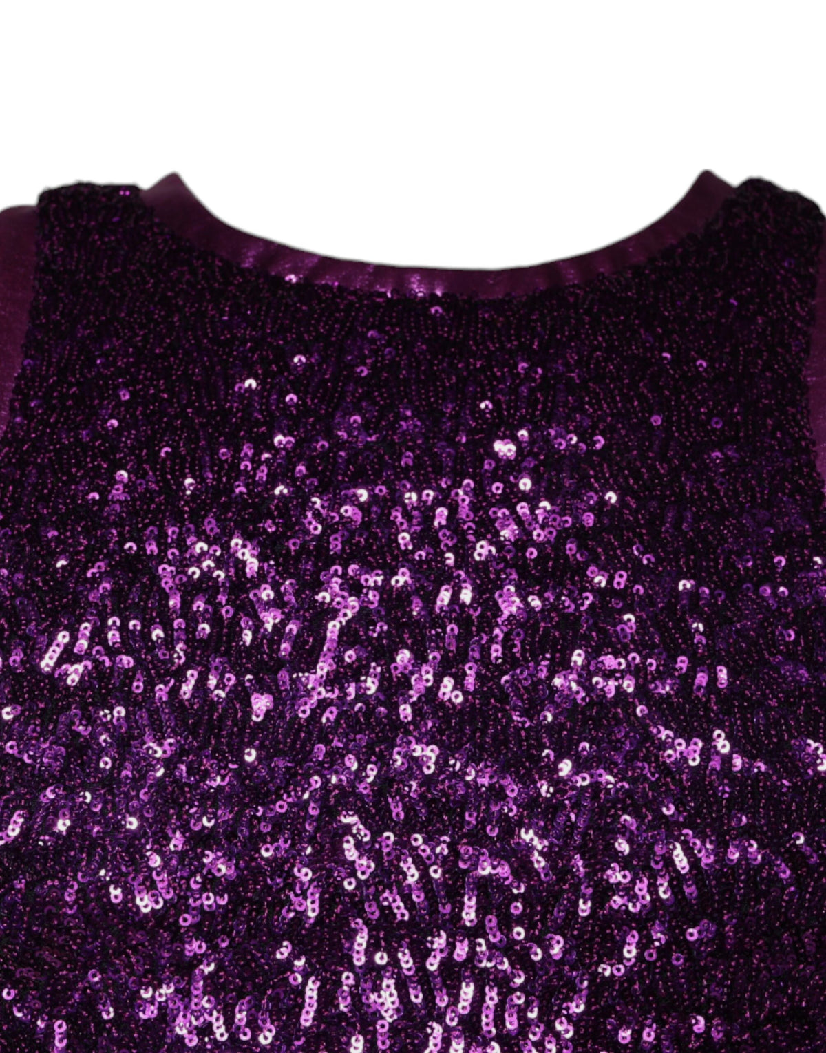 New Dolce & Gabbana Purple Sequin Round Neck Sleeveless T-shirt