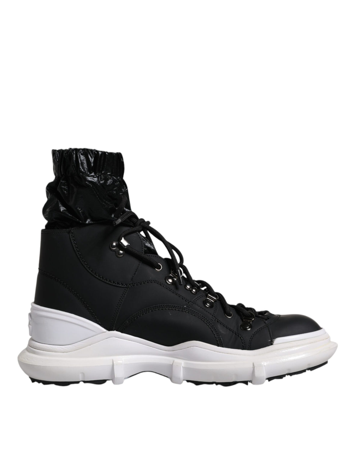 New Dolce & Gabbana Black Nylon Galileo High Top Sneakers Shoes
