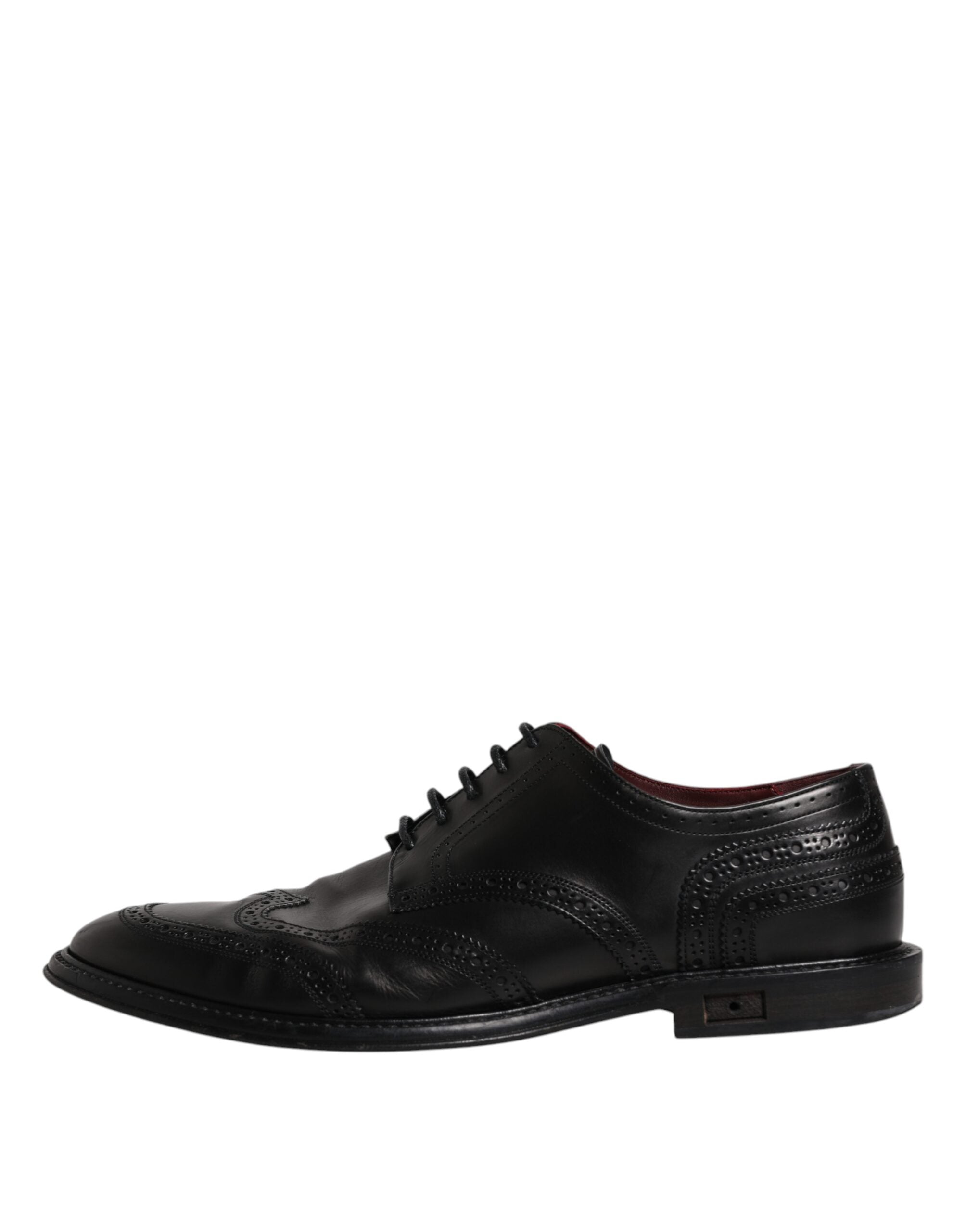 Pre-Owned Dolce & Gabbana Black Leather Derby Wingtip Formal Shoes