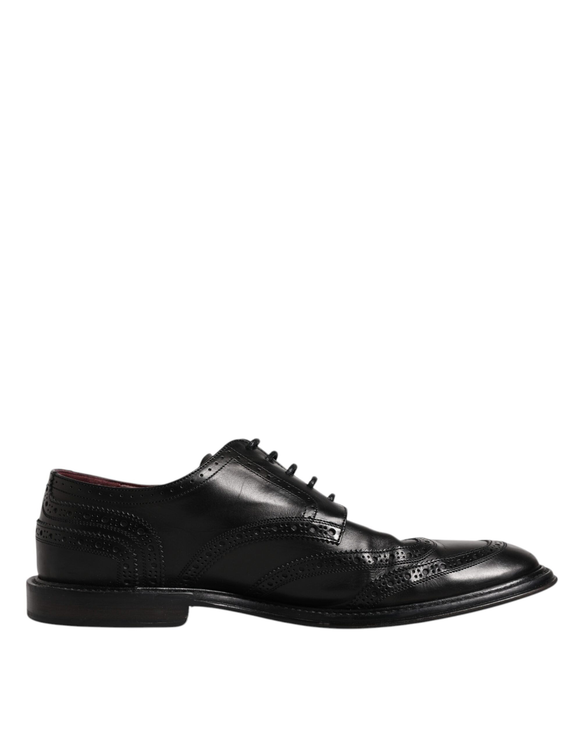 Pre-Owned Dolce & Gabbana Black Leather Derby Wingtip Formal Shoes