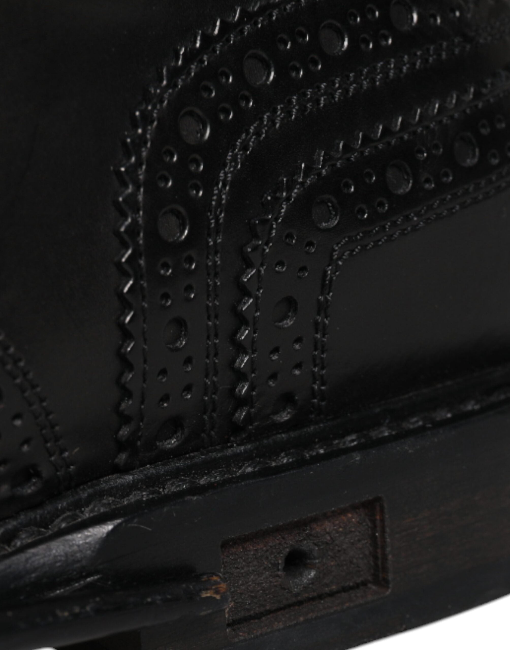 Pre-Owned Dolce & Gabbana Black Leather Derby Wingtip Formal Shoes