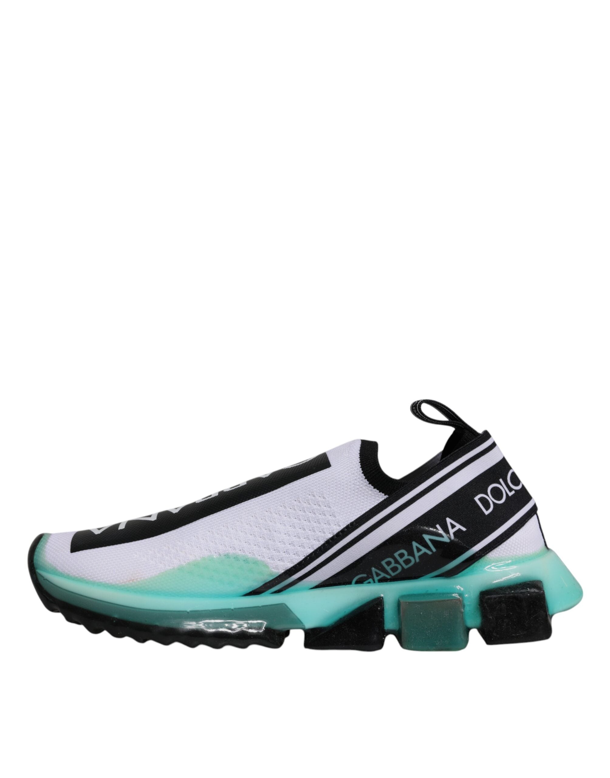 New Dolce & Gabbana White Blue Sorrento Slip On Sneakers Shoes