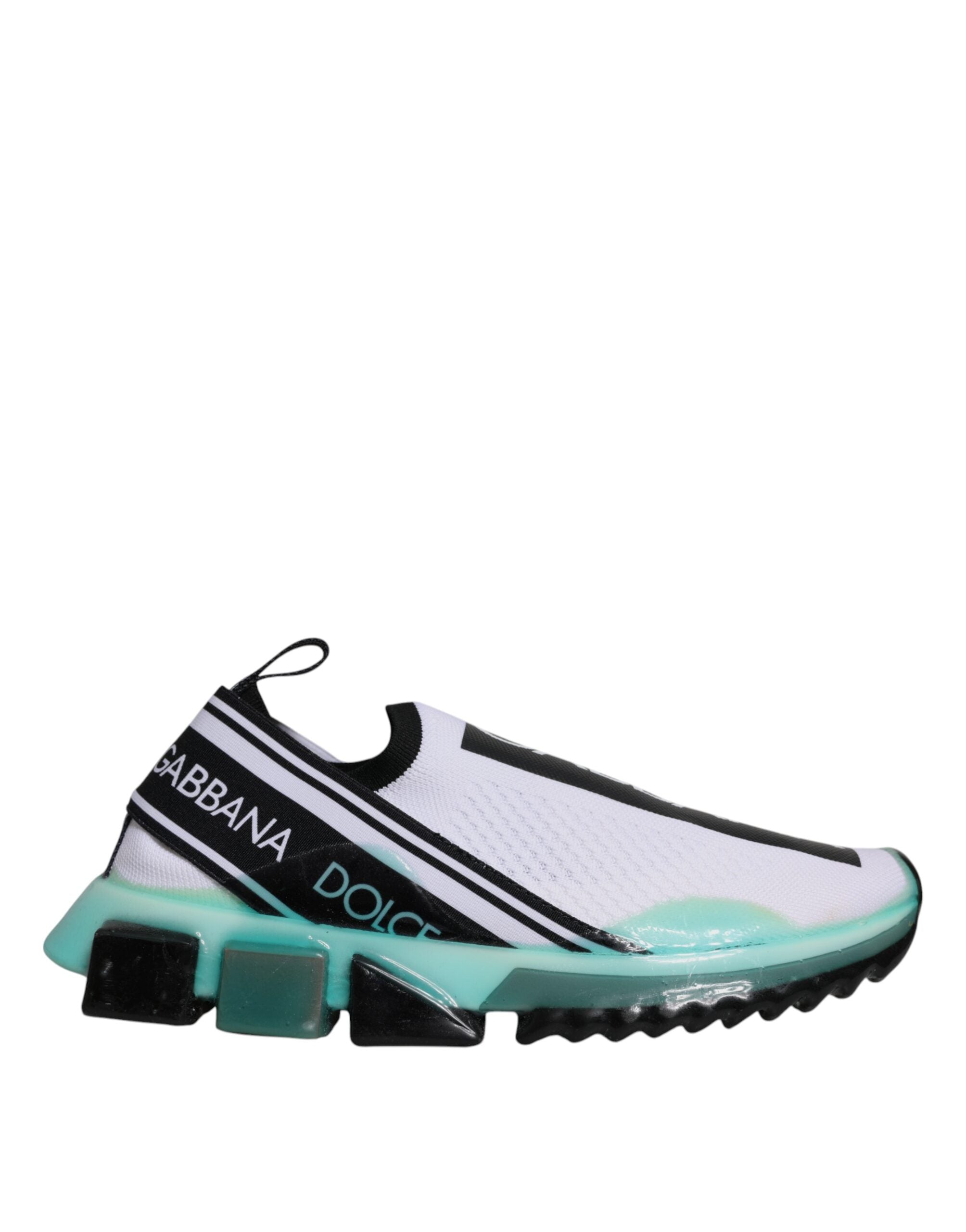New Dolce & Gabbana White Blue Sorrento Slip On Sneakers Shoes