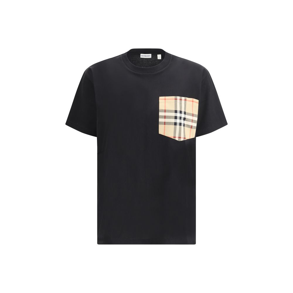 New Burberry Black Cotton T-Shirt