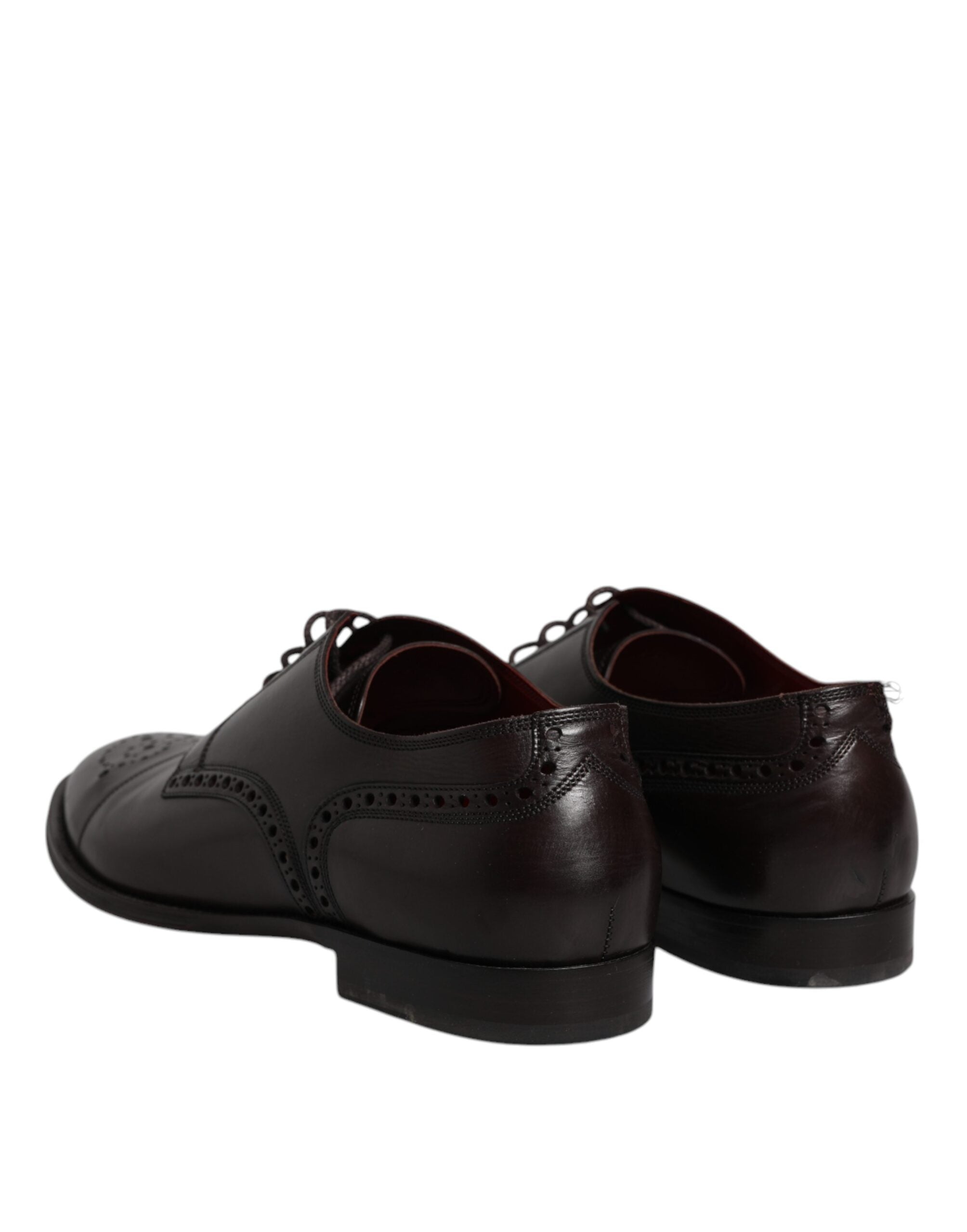 Pre-Owned Dolce & Gabbana Black Calfskin Leather Derby Men Dress Shoes