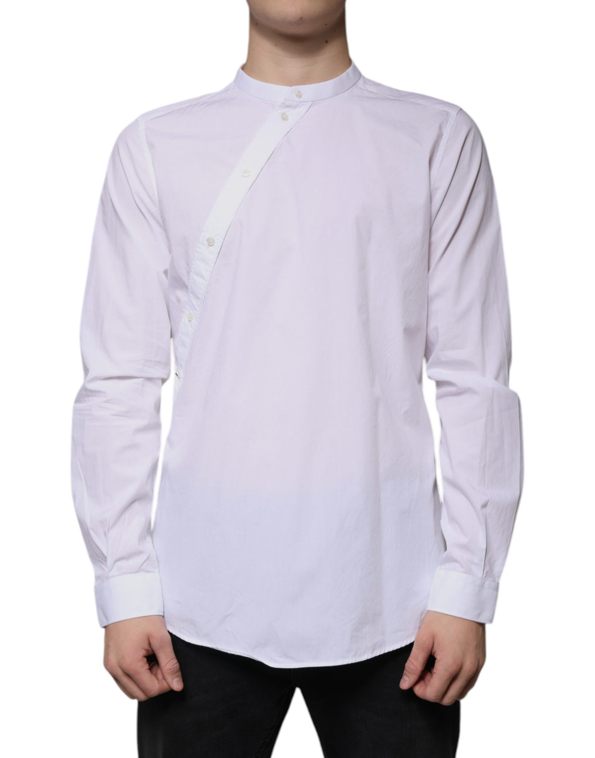 New Dolce & Gabbana White Cotton Slim Fit MARTINI Dress Shirt