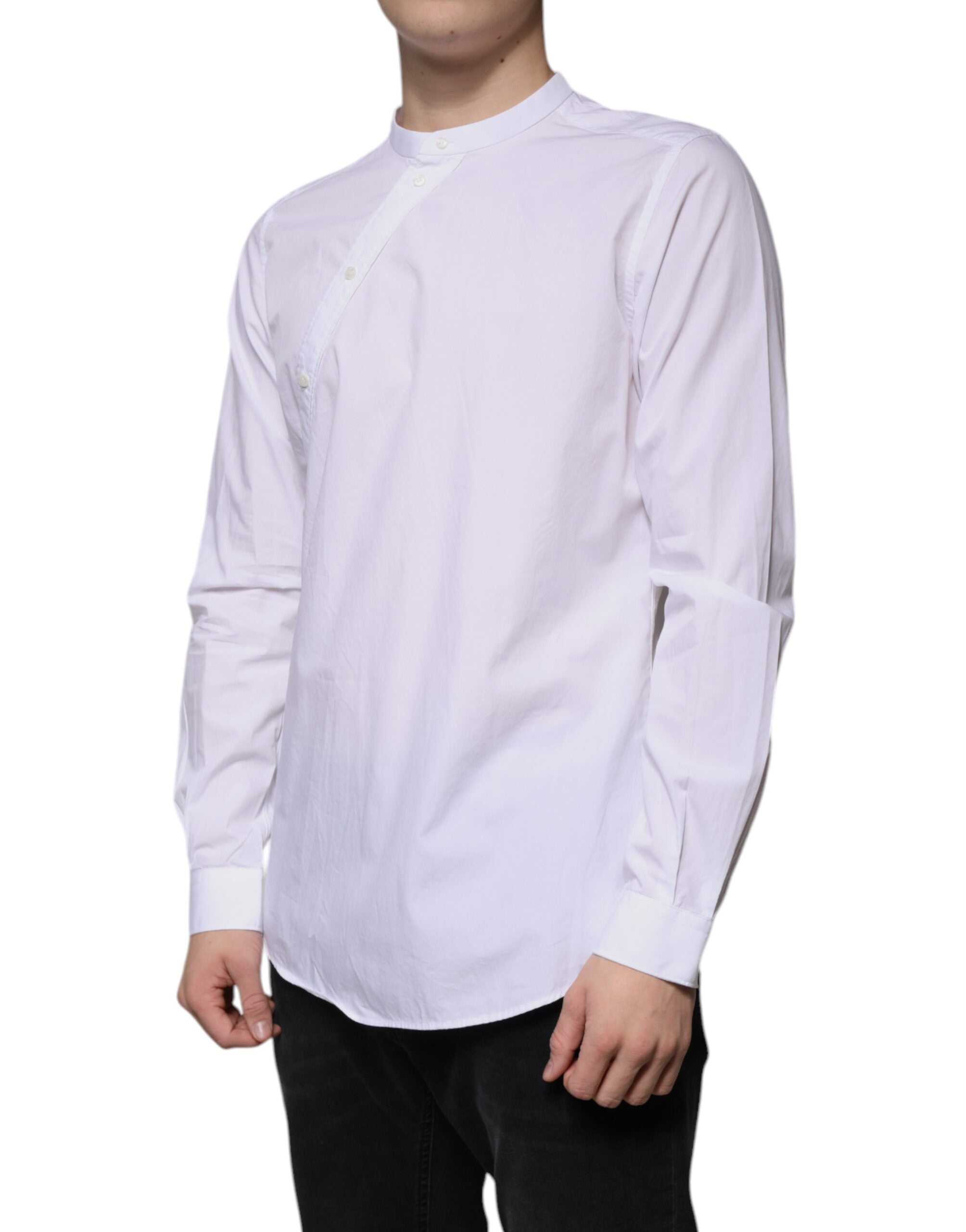 New Dolce & Gabbana White Cotton Slim Fit MARTINI Dress Shirt