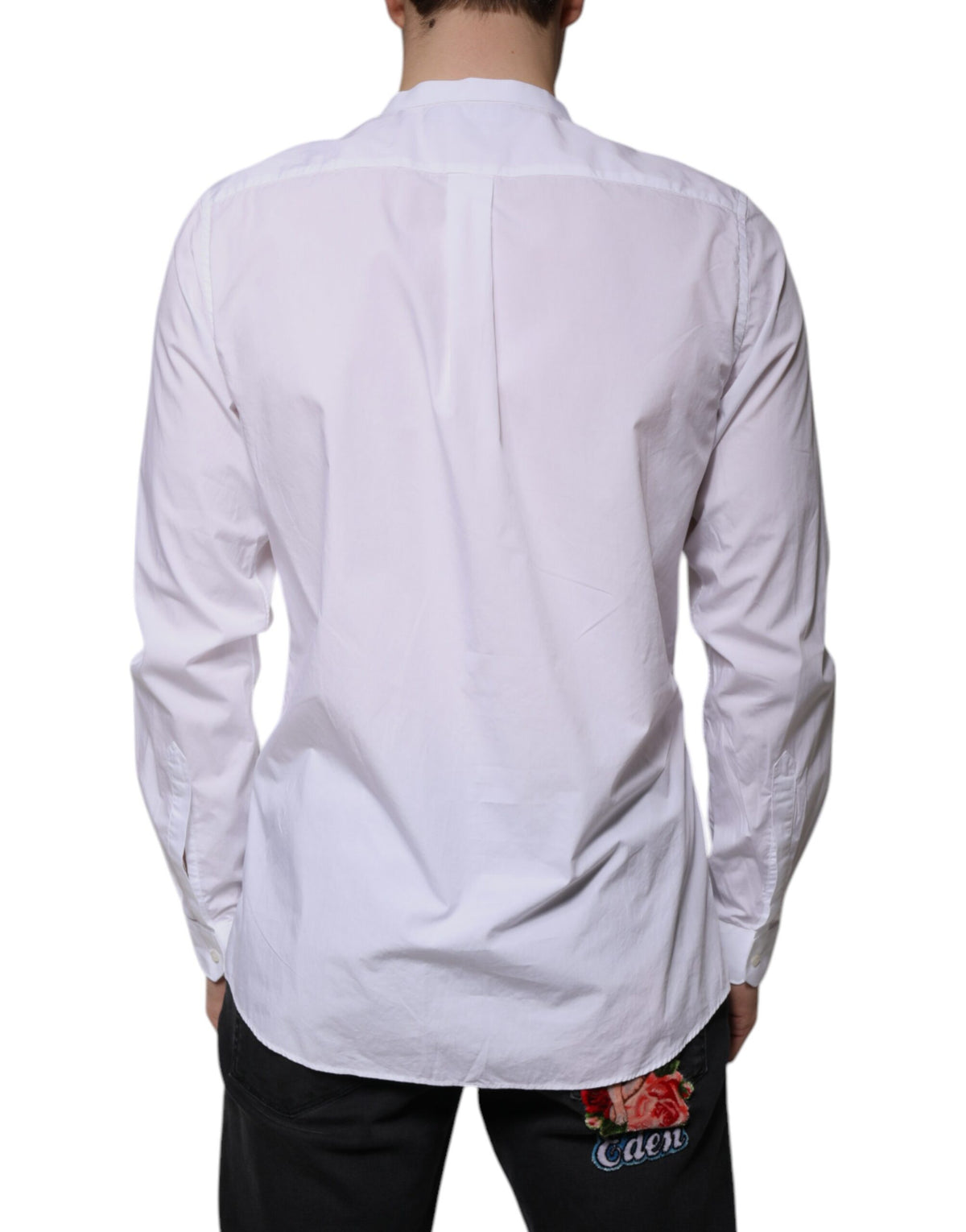 New Dolce & Gabbana White Cotton Slim Fit MARTINI Dress Shirt