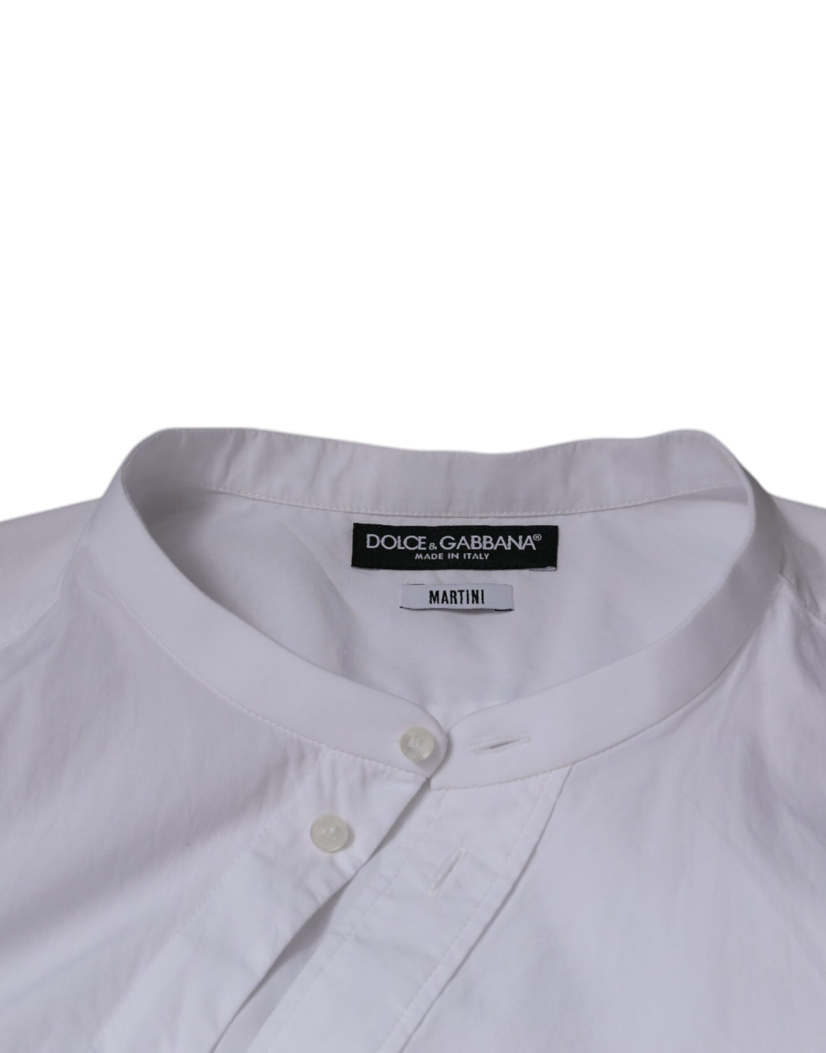 New Dolce & Gabbana White Cotton Slim Fit MARTINI Dress Shirt