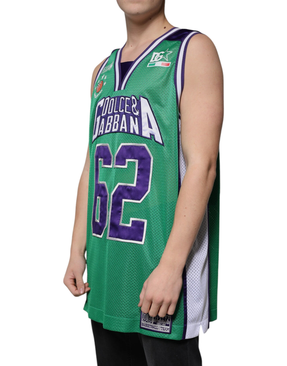 New Dolce & Gabbana Green Jersey Sleeveless T-shirt