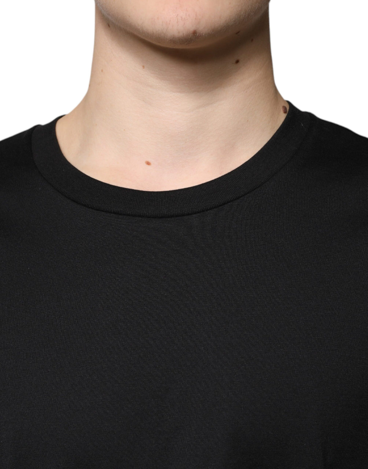 New Dolce & Gabbana Black Cotton Crew Neck Short Sleeves T-shirt