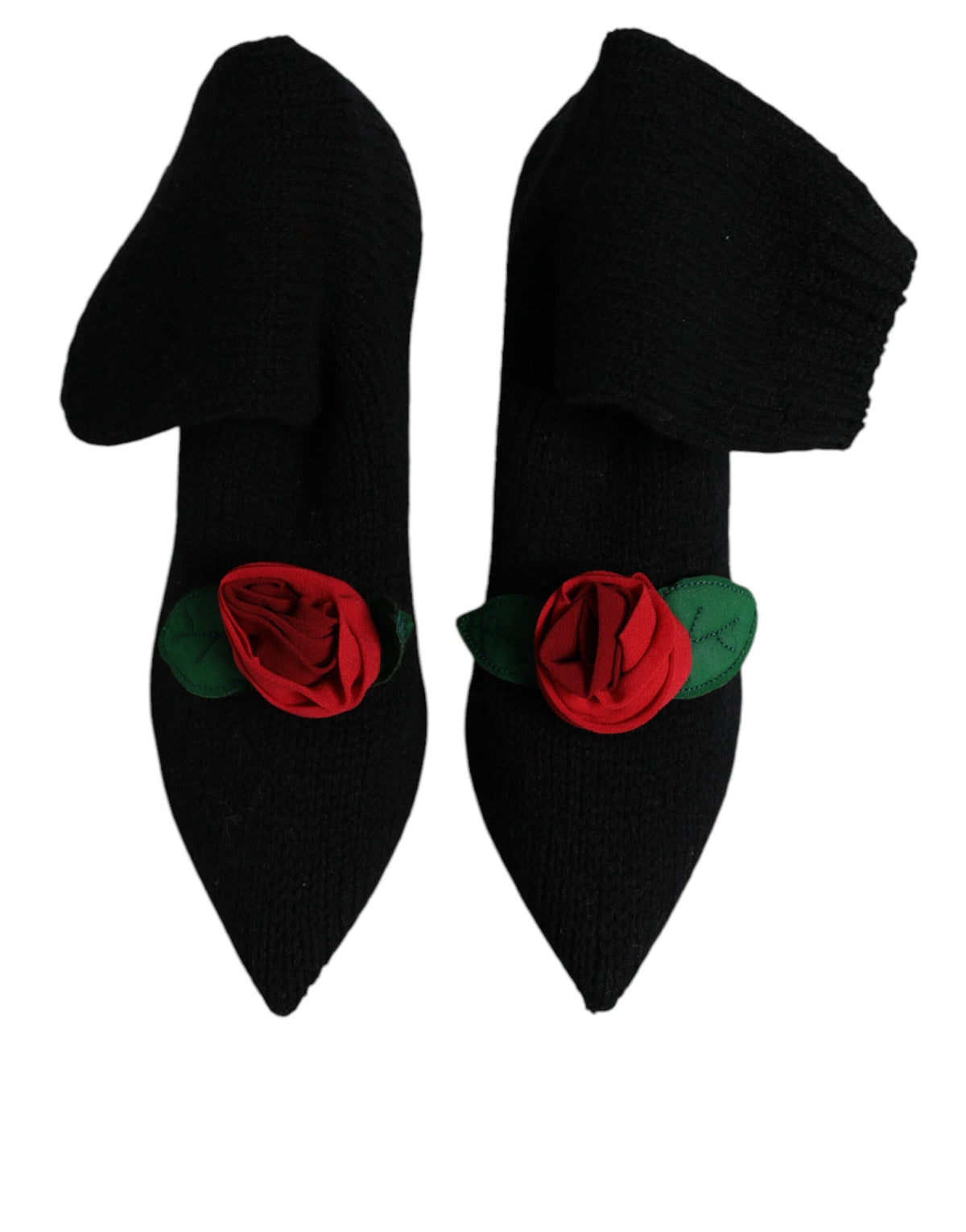 New Dolce & Gabbana Black Stiletto Heels Mid Calf Boots Shoes