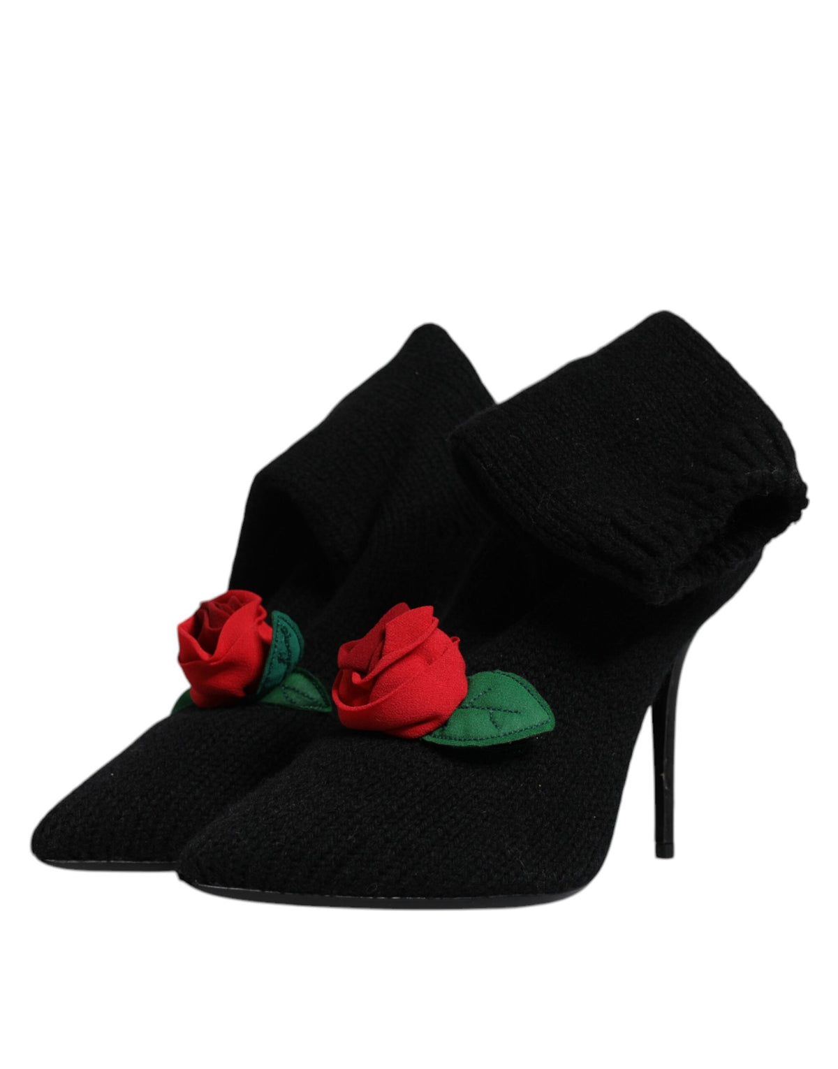 New Dolce & Gabbana Black Stiletto Heels Mid Calf Boots Shoes