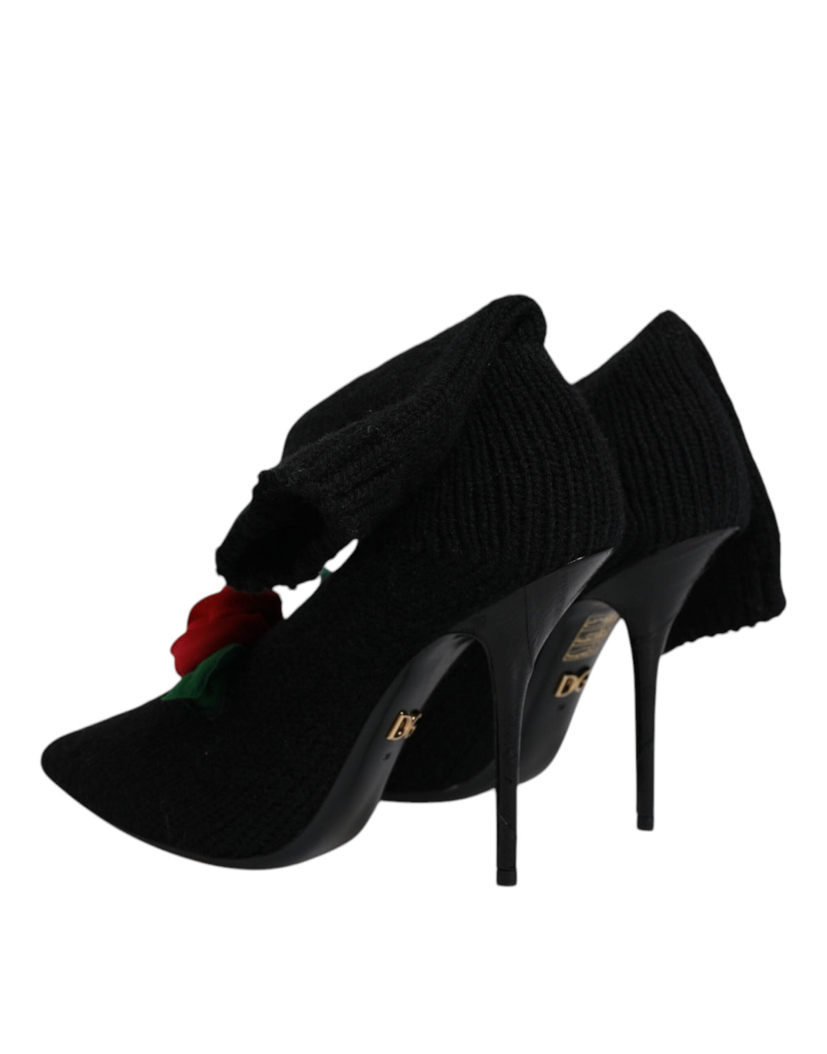 New Dolce & Gabbana Black Stiletto Heels Mid Calf Boots Shoes