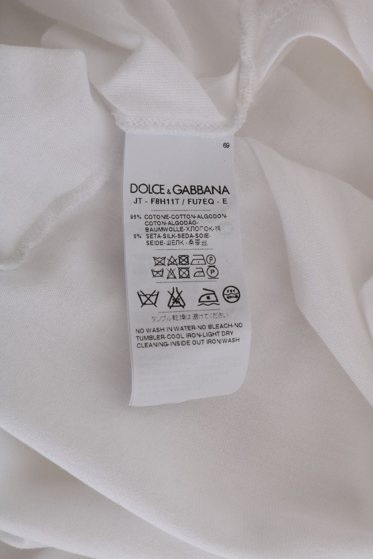 Dolce & Gabbana White Cotton Silk T-Shirt - PreLoved & Luxe