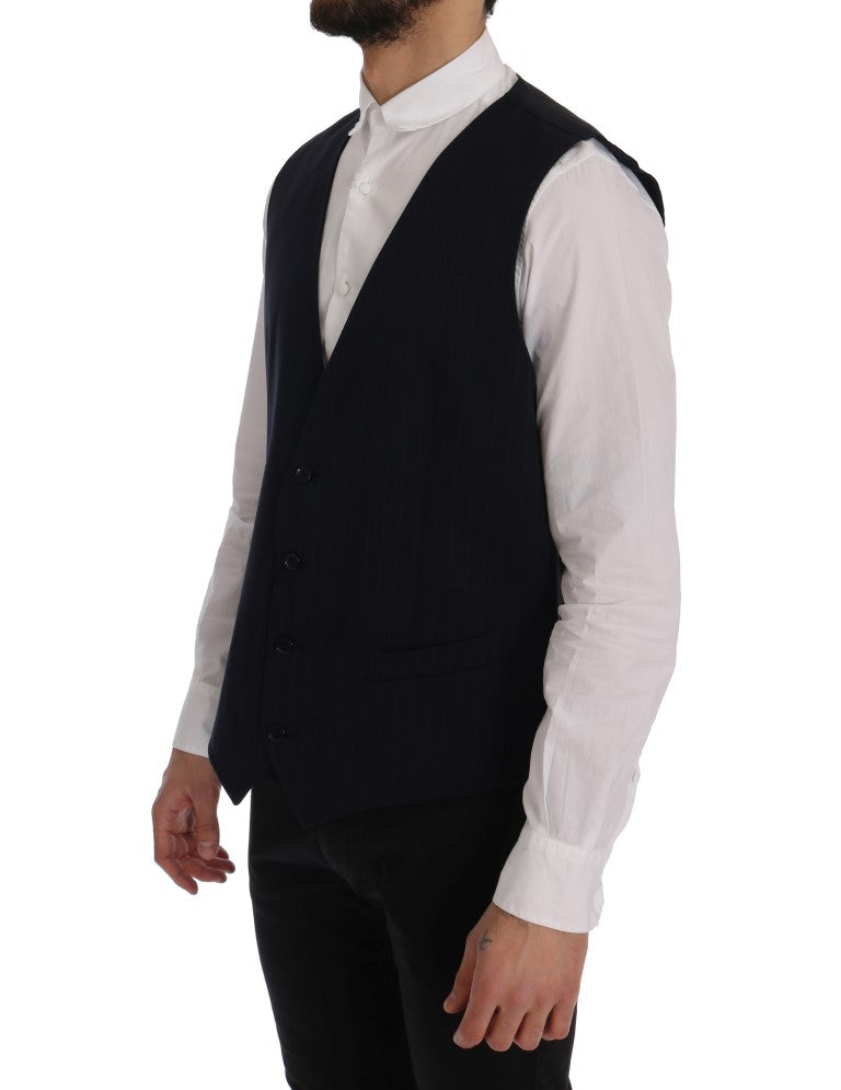 Dolce & Gabbana Blue STAFF Wool Stretch Vest - PreLoved & Luxe