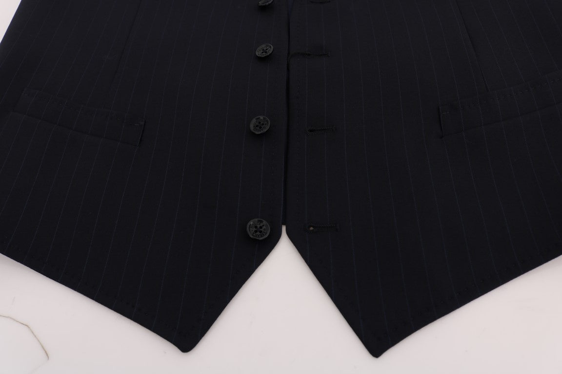 Dolce & Gabbana Blue STAFF Wool Stretch Vest - PreLoved & Luxe