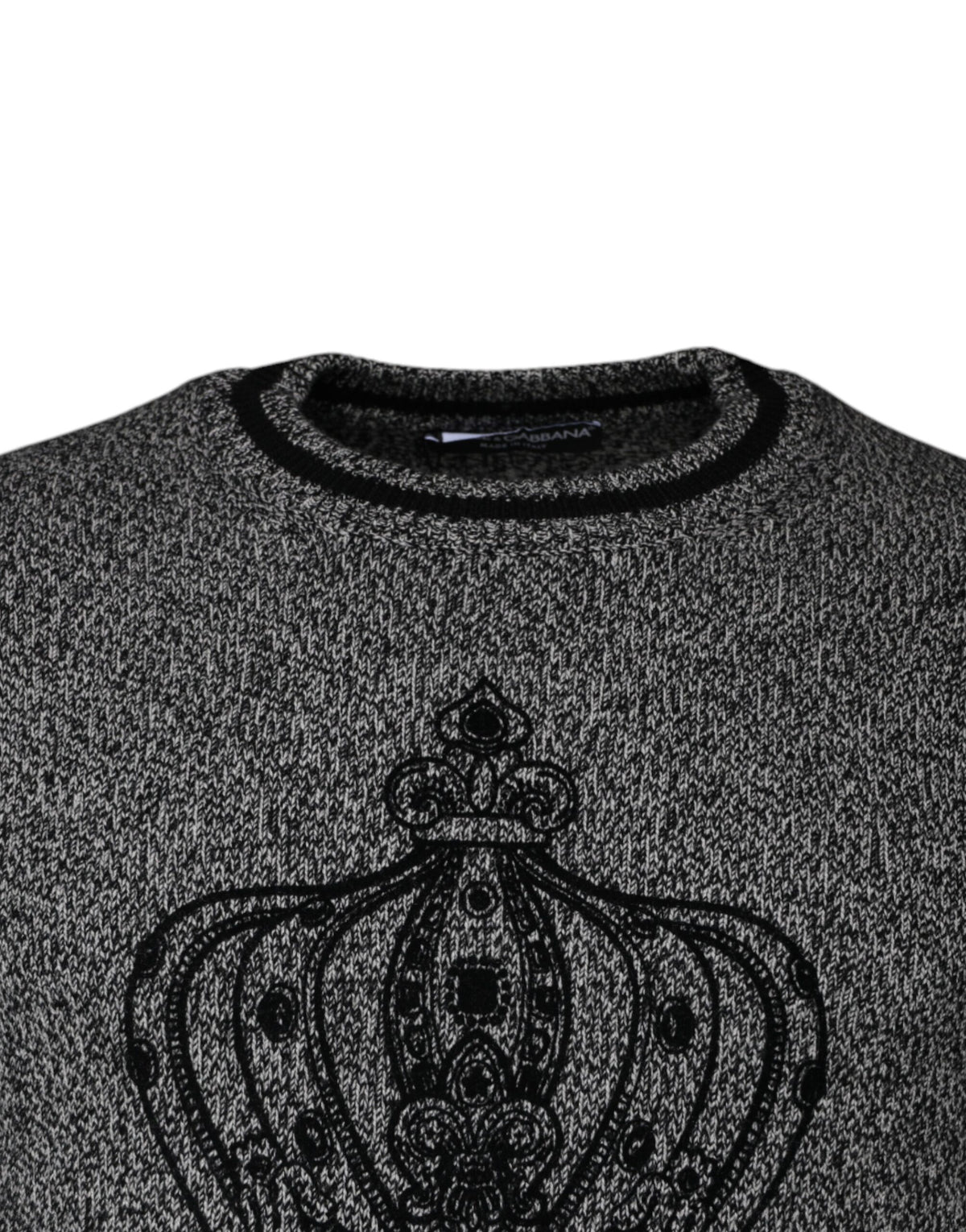 New Dolce & Gabbana Gray Crown King Cashmere Pullover Sweater