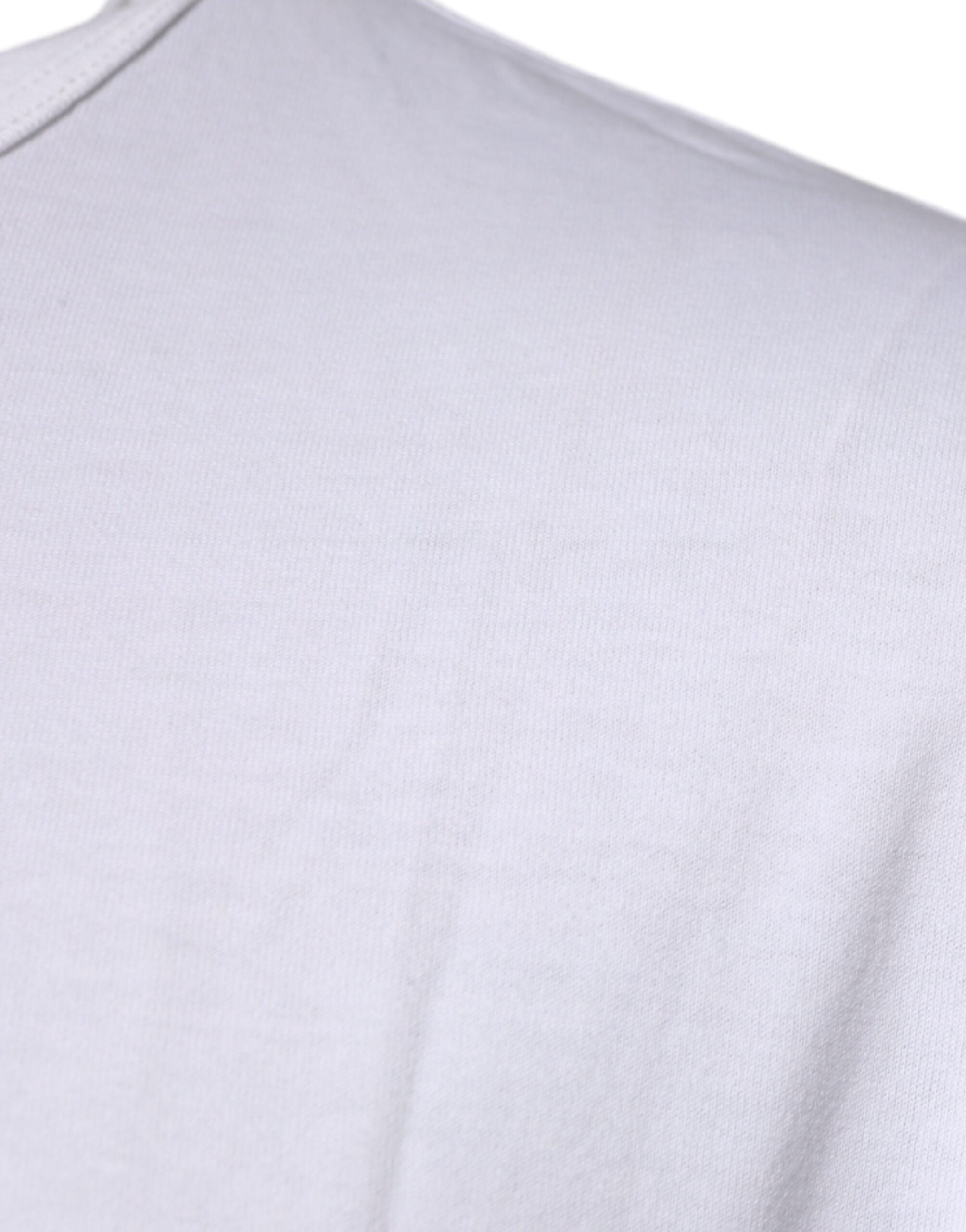 Dolce & Gabbana White Logo Emsed Cotton Crewneck T-shirt