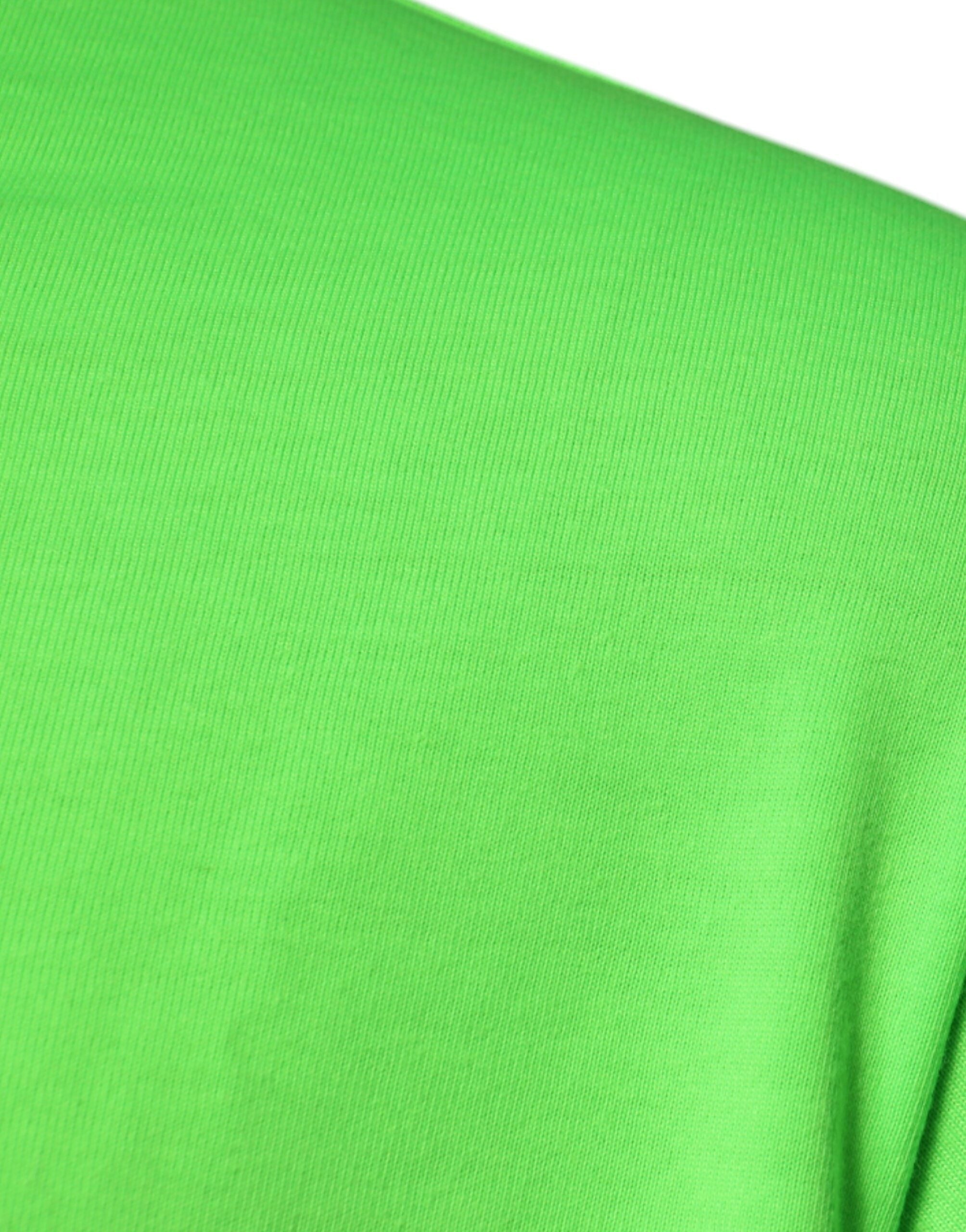 New Dolce & Gabbana Green DG Logo Cotton Crew Neck T-shirt