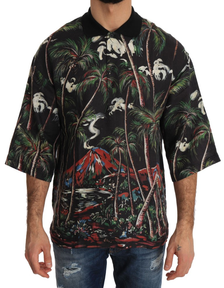 Dolce & Gabbana Black Volcano Sicily Short Sleeve T-Shirt - PreLoved & Luxe