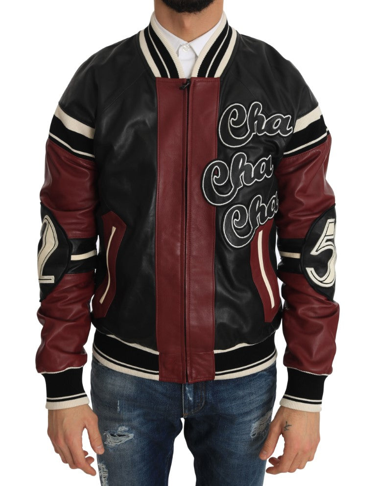 Dolce & Gabbana Leather Club Lounge Black Red Jacket - PreLoved & Luxe