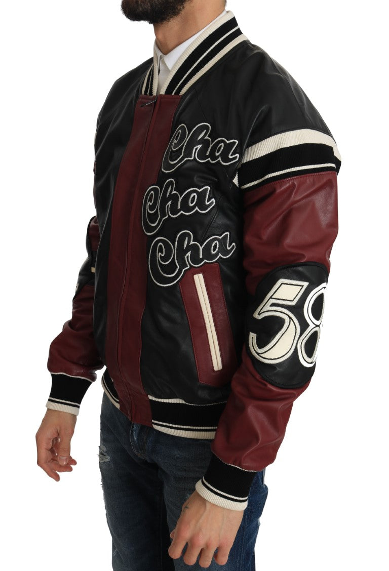 Dolce & Gabbana Leather Club Lounge Black Red Jacket - PreLoved & Luxe