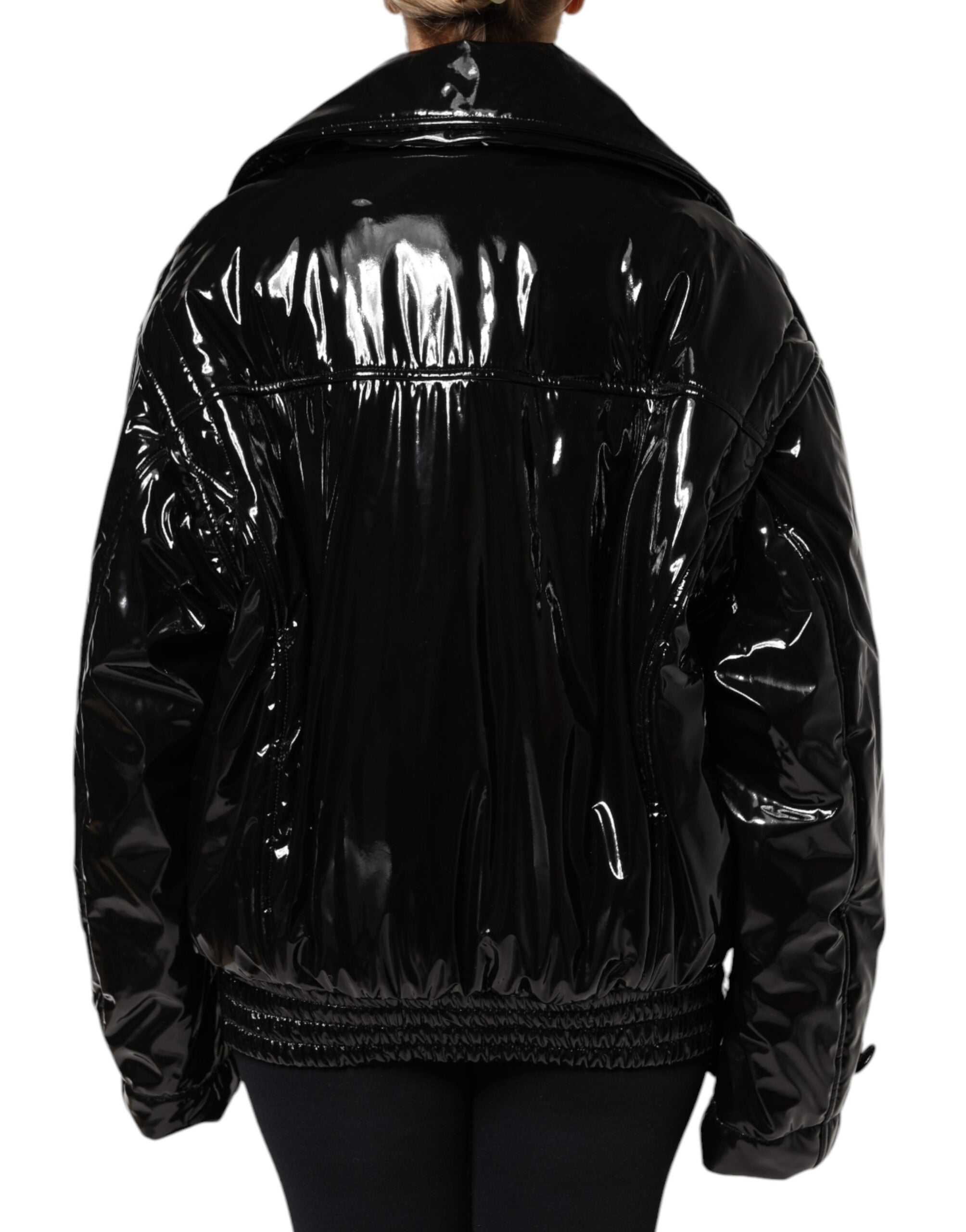 New Dolce & Gabbana Black Button Down Blouson Jacket