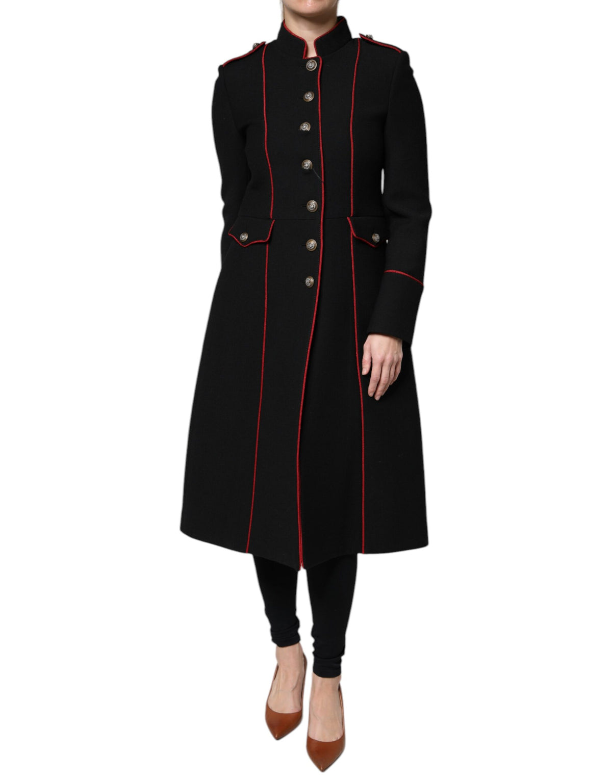 New Dolce & Gabbana Black Single Breasted Trench Coat Jacket
