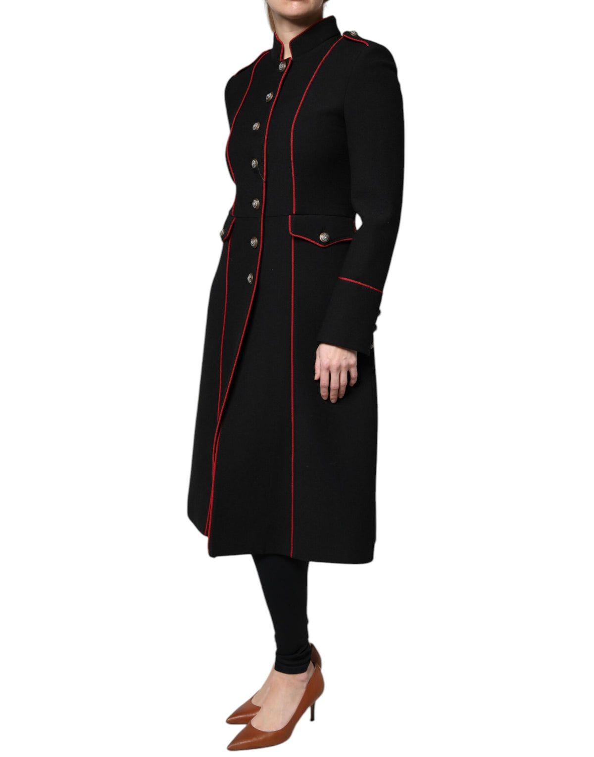 New Dolce & Gabbana Black Single Breasted Trench Coat Jacket