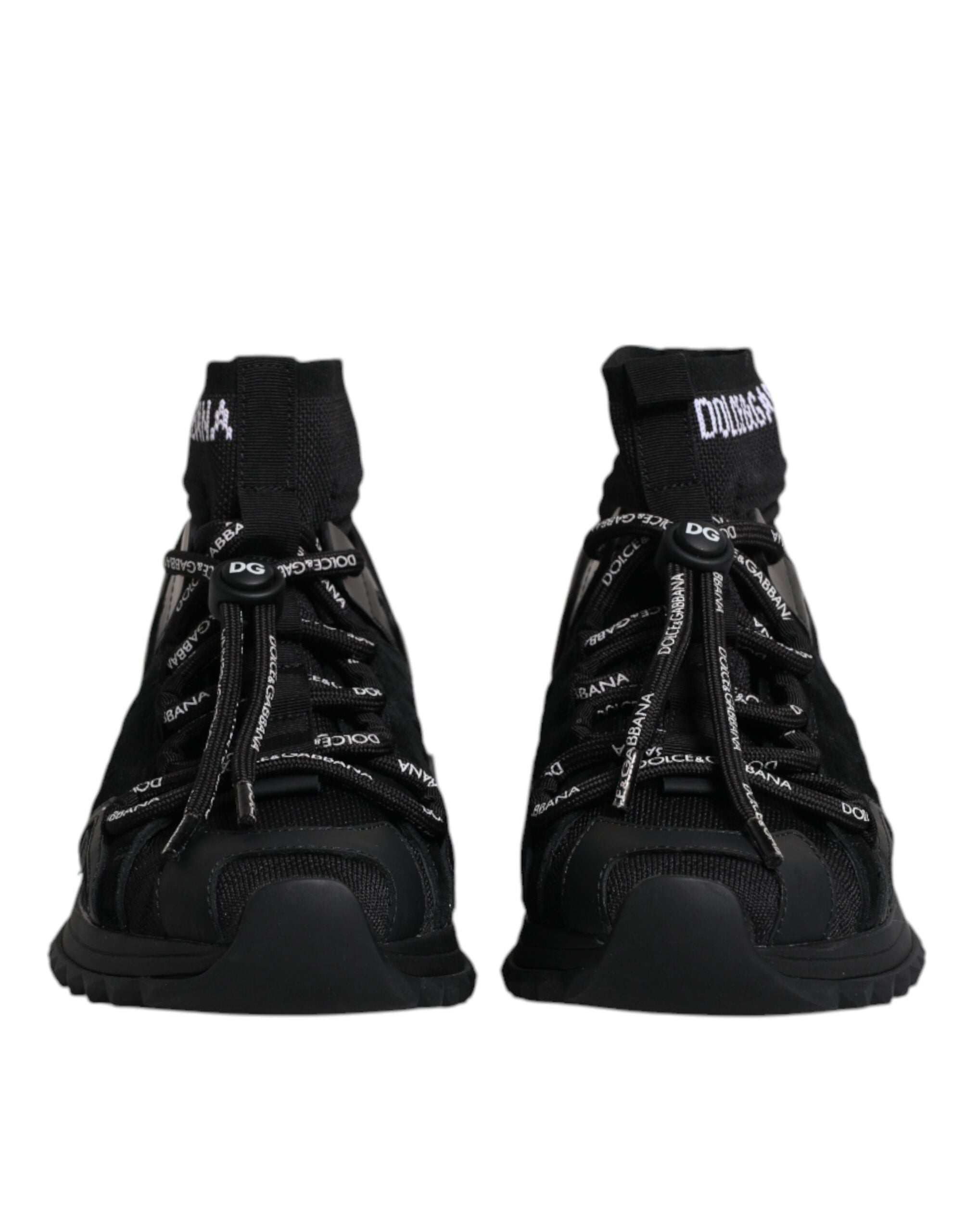 New Dolce & Gabbana Black Sorrento Socks Logo Sneakers Shoes