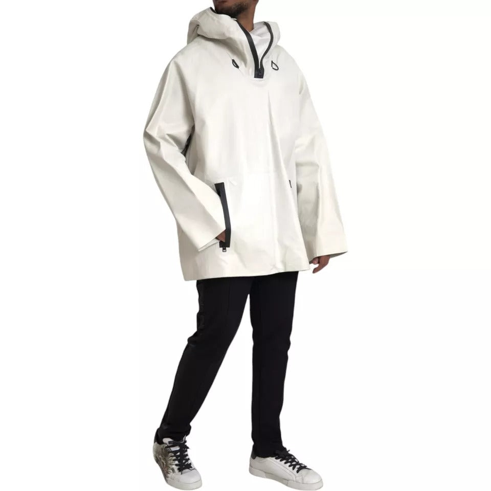 New Bottega Veneta White Leather Men Waterproof Jacket Blouson