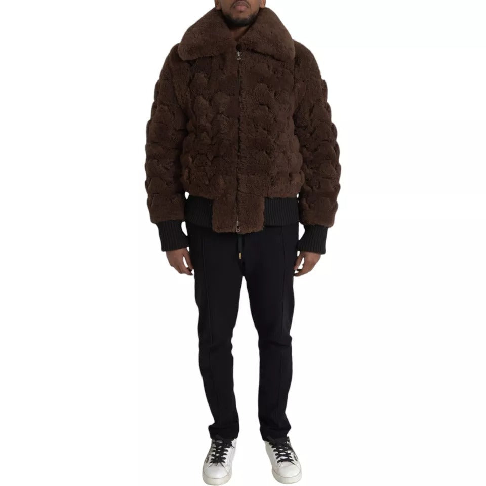 Bottega Veneta Brown Fur Shearling Coat Jacket