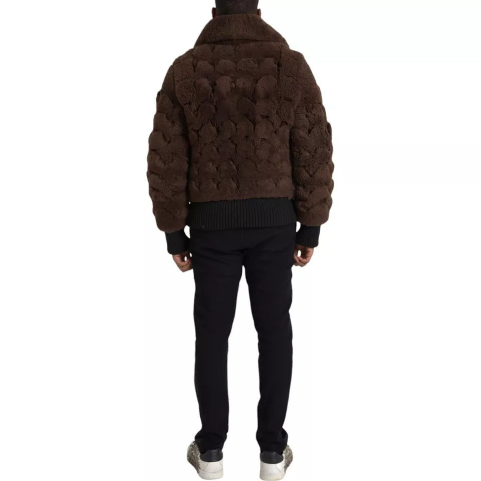 New Bottega Veneta Brown Fur Lamb Shearling Coat Jacket