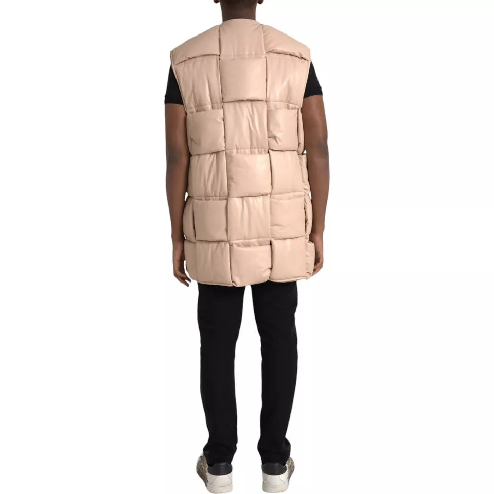 New Bottega Veneta Beige Quilted Sleeveless Jacket