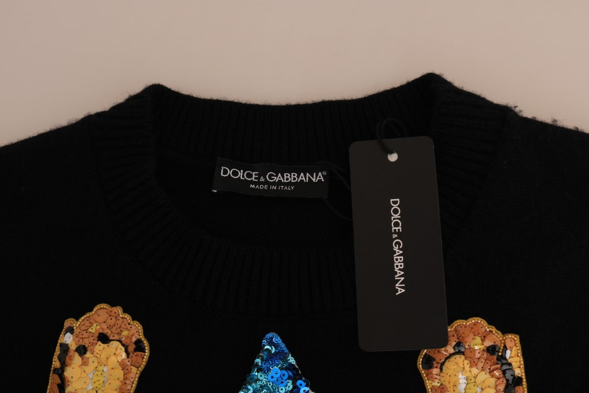 Dolce & Gabbana Fairy Tale Crystal Black Cashmere Sweater - PreLoved & Luxe