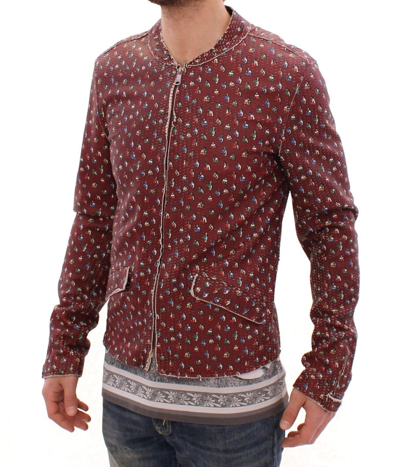 Dolce & Gabbana Bordeaux Leather Boxer Print Jacket Coat - PreLoved & Luxe