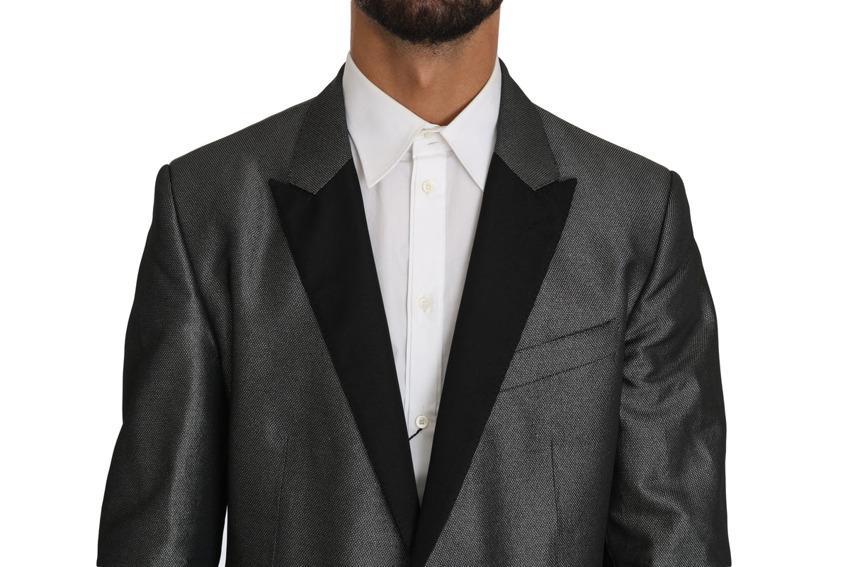 New Dolce & Gabbana Gray Patterned MARTINI 2 Piece Suit
